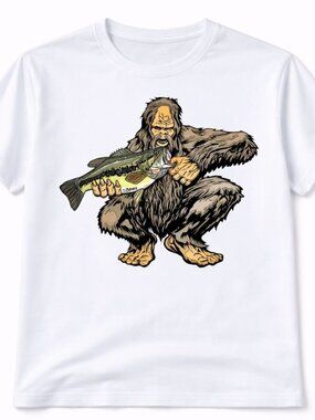 Bigfoot Graphic T Shirt Trendy Boutique Style Tee Mens Gifts White Tops